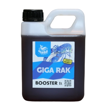booster atraktor wędkarski giga rak z rakami przy butelce na białym tle